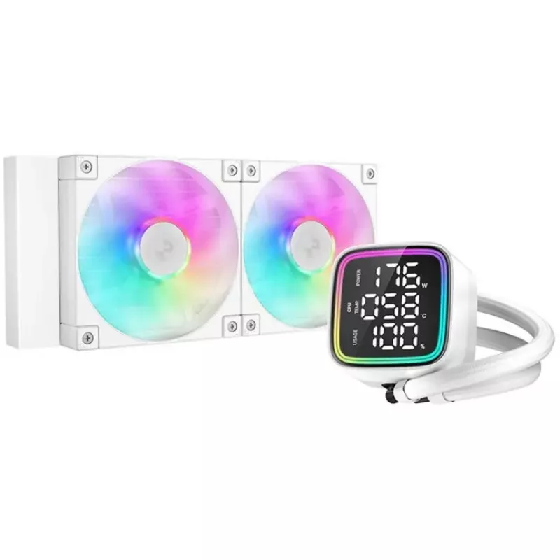 Skystas aušintuvas DeepCool LD240 White 240 mm radiatorius su RGB ventiliatoriais