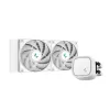 „DeepCool LE520 WH“ – universalus skysčio aušintuvas, 120 mm ventiliatorius, 220 W TDP, baltas, LGA 1150/1151/1155/1200/1700 ir AM4/AM5 palaikymas