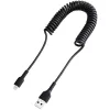 StarTech.com 1m (3 pėd.) USB į Lightning laidas, MFi sertifikuotas, spiralinis iPhone įkrovimo laidas, juodas, patvarus TPE apvalkalas, aramidinis pluoštas, tvirtas spiralinis Lightning laidas