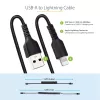 StarTech.com 1m (3 pėd.) USB į Lightning laidas, MFi sertifikuotas, spiralinis iPhone įkrovimo laidas, juodas, patvarus TPE apvalkalas, aramidinis pluoštas, tvirtas spiralinis Lightning laidas