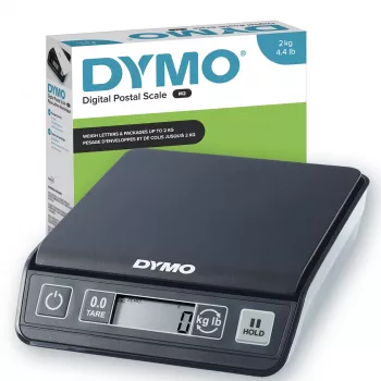 DYMO M2 Skaitmeninės Pašto Svarstyklės | 2 kg talpa USB Pašto Svėrimo Svarstyklės | Kompaktiškas dydis 18,5 cm I x 16,1 cm P x 4,4 cm A