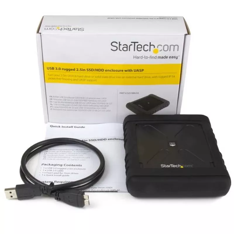 StarTech.com Patvarus išorinis kietojo disko korpusas - USB 3.0 į 2,5 col. SATA 6Gbps HDD arba SSD - UASP