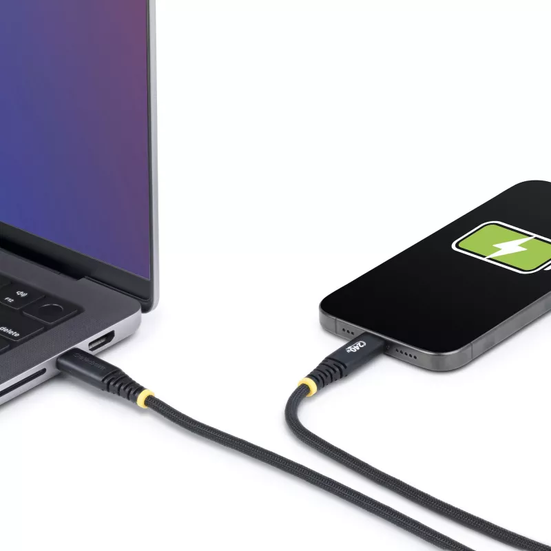 StarTech.com 2 m USB-C įkrovimo laidas, patvarus ir itin lankstus, 240 W (5 A) PD EPR, USB 2.0 nešiojamojo kompiuterio įkroviklio laidas, USB-IF sertifikuotas, tvirtas USB-C įkrovimo laidas
