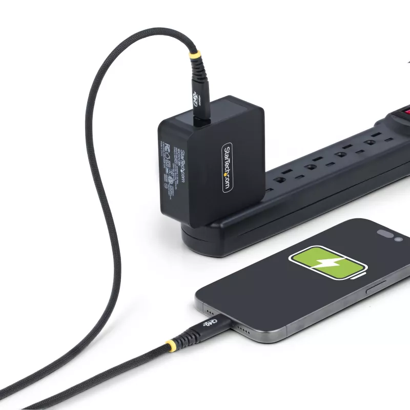 StarTech.com 2 m USB-C įkrovimo laidas, patvarus ir itin lankstus, 240 W (5 A) PD EPR, USB 2.0 nešiojamojo kompiuterio įkroviklio laidas, USB-IF sertifikuotas, tvirtas USB-C įkrovimo laidas