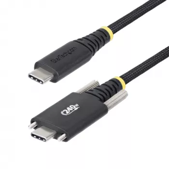 StarTech.com 6.6 pėdų (2 m) USB-C įkrovimo laidas, šoninis varžtinis užraktas, 240 W (5 A) PD EPR, dvigubo sluoksnio silikoninis/pintas apvalkalas, USB 2.0 nešiojamojo kompiuterio įkroviklio laidas, USB-IF sertifikuotas, patikimas USB-C įkrovimo laidas