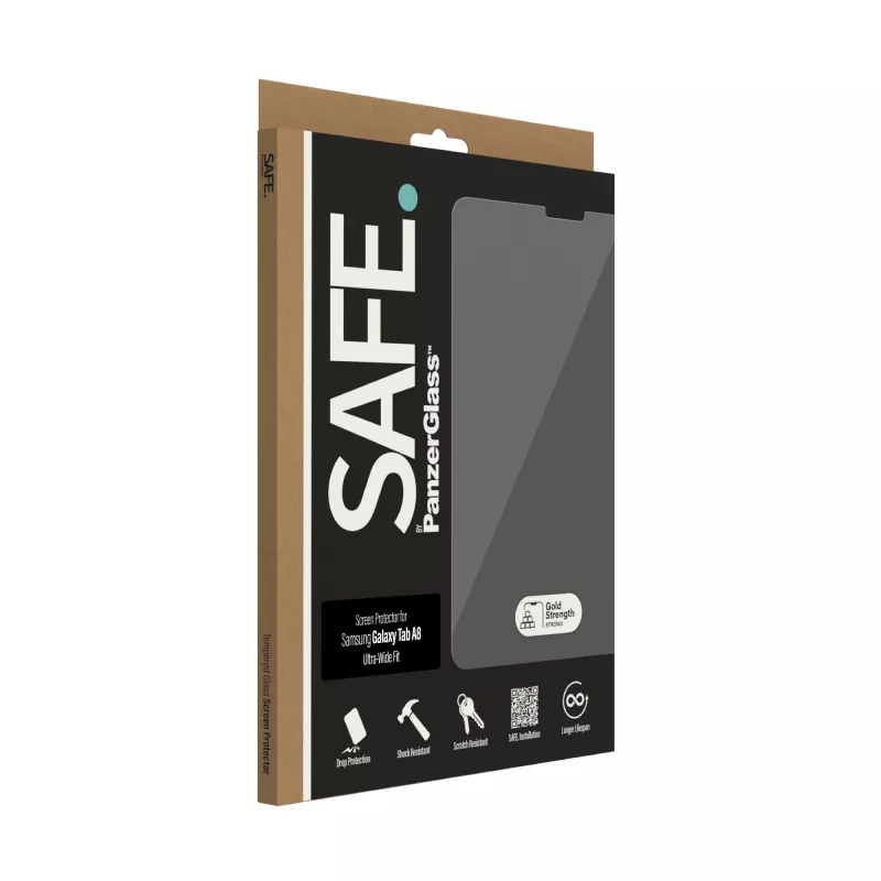 Ekrano apsauga PanzerGlass SAFE. Samsung Galaxy Tab A8 itin plačiai priglundanti grūdinto stiklo plėvelė