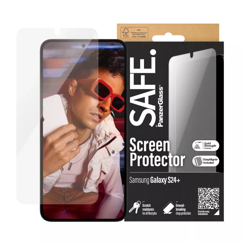 PanzerGlass SAFE. by ® ekrano apsauga Samsung Galaxy S24+ | Ultra-Wide Fit su EasyAligner
