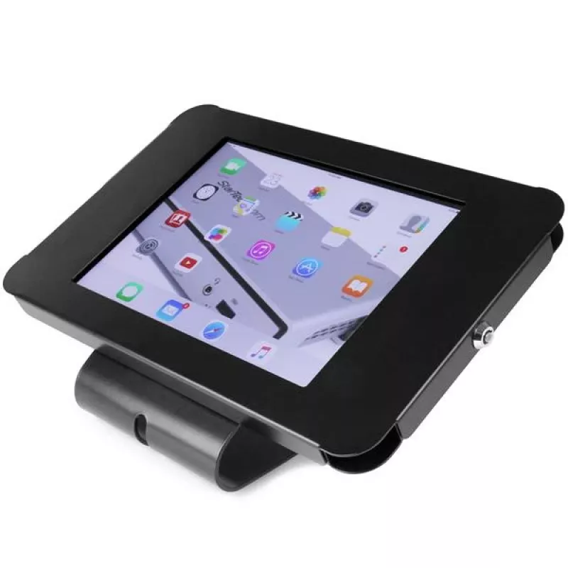 StarTech.com Saugus planšetinių kompiuterių stovas - stalinis arba tvirtinamas prie sienos, juoda, 24.6 cm (9.7 col.), 9.7 col. iPad, Plienas, 1.3 cm, Raktas