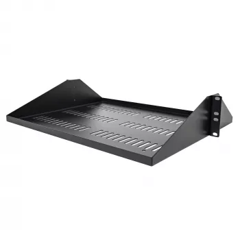 StarTech.com 2U serverio stovo lentyna, centre montuojamas universalus ventiliuojamas stovo konsolinis padėklas, skirtas 19 colių tinklo įrangos stovui, tvirto plieno, 200 svarų talpa, 14 colių gylio, juoda