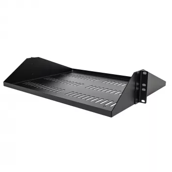 StarTech.com 2U serverio stovo lentyna, centre montuojamas universalus ventiliuojamas stovo konsolinis padėklas, skirtas 19 colių tinklo įrangos stovui, tvirto plieno, 200 svarų talpa, 14 colių gylio, juoda