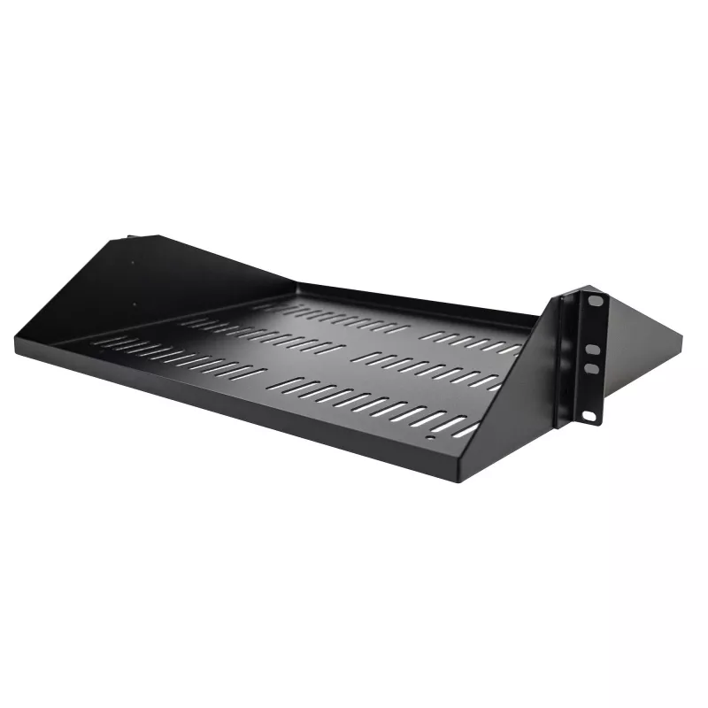 StarTech.com 2U serverio stovo lentyna, centre montuojamas universalus ventiliuojamas stovo konsolinis padėklas, skirtas 19 colių tinklo įrangos stovui, tvirto plieno, 200 svarų talpa, 14 colių gylio, juoda