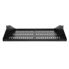 StarTech.com 2U serverio stovo lentyna, centre montuojamas universalus ventiliuojamas stovo konsolinis padėklas, skirtas 19 colių tinklo įrangos stovui, tvirto plieno, 200 svarų talpa, 14 colių gylio, juoda