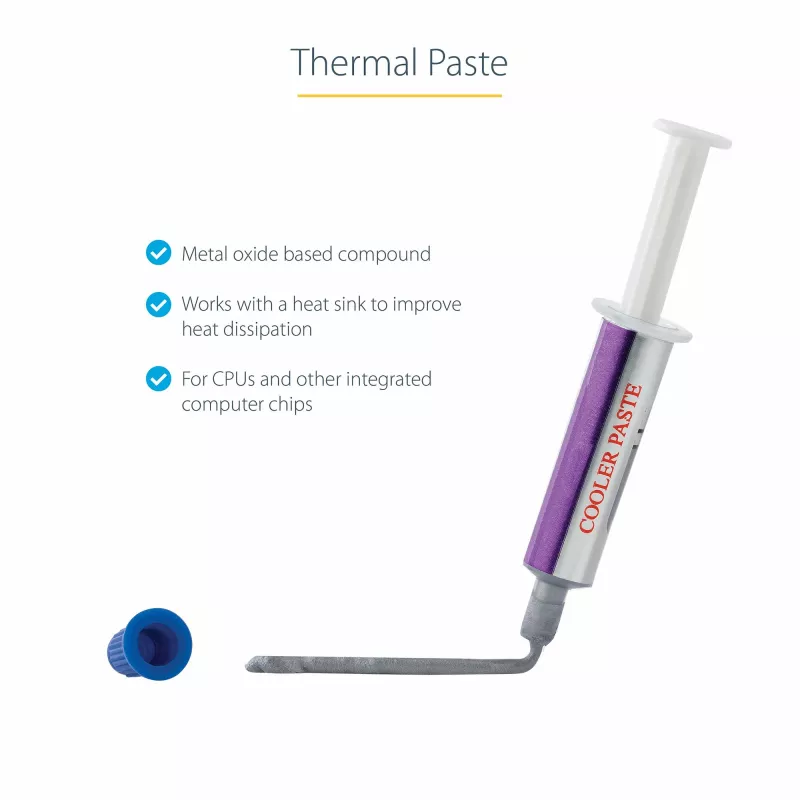 StarTech.com terminė pasta, metalo oksido junginys, pakartotinai užsandarinamas švirkštas (1,5 g), procesoriaus aušintuvo terminis tepalas