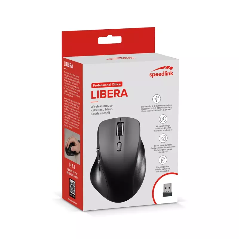 Pelė SPEEDLINK SL-630021-RRBK belaidė RF + Bluetooth