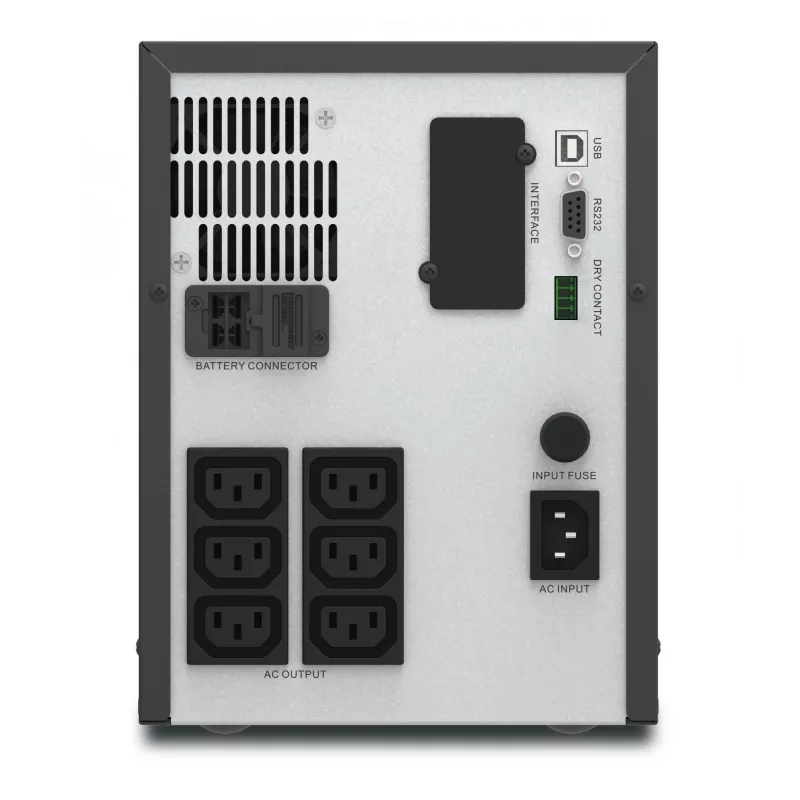 APC Easy UPS 1 Ph Line Interactive, 2000VA, Tower, 230V, 6 IEC C13 lizdų, AVR, sausasis kontaktas, LCD, be tinklo kortelės palaikymo