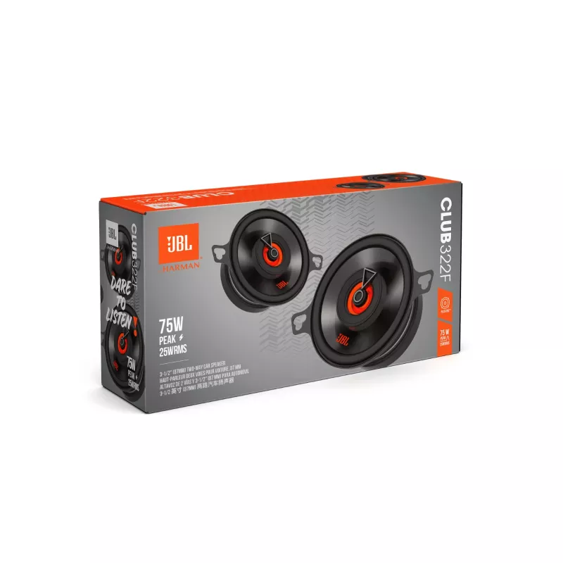 JBL Club 322F automobilinis garsiakalbis Stačiakampis 2 krypčių 75 W 2 vnt.