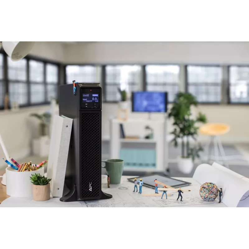 APC Smart-UPS On-Line, 3kVA, Tower, 208V/230V, 6x C13+2x C19 IEC lizdų, SmartSlot, prailginta veikimo trukmė, be montavimo bėgelių komplekto