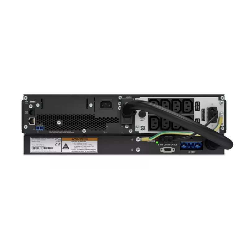 APC Smart-UPS On-Line, 1500VA, Rackmount 3U, 230V, 8x C13 IEC išvestys, SmartSlot, išplėstas veikimo laikas, su bėgių rinkiniu, su ličio jonų išorine baterija
