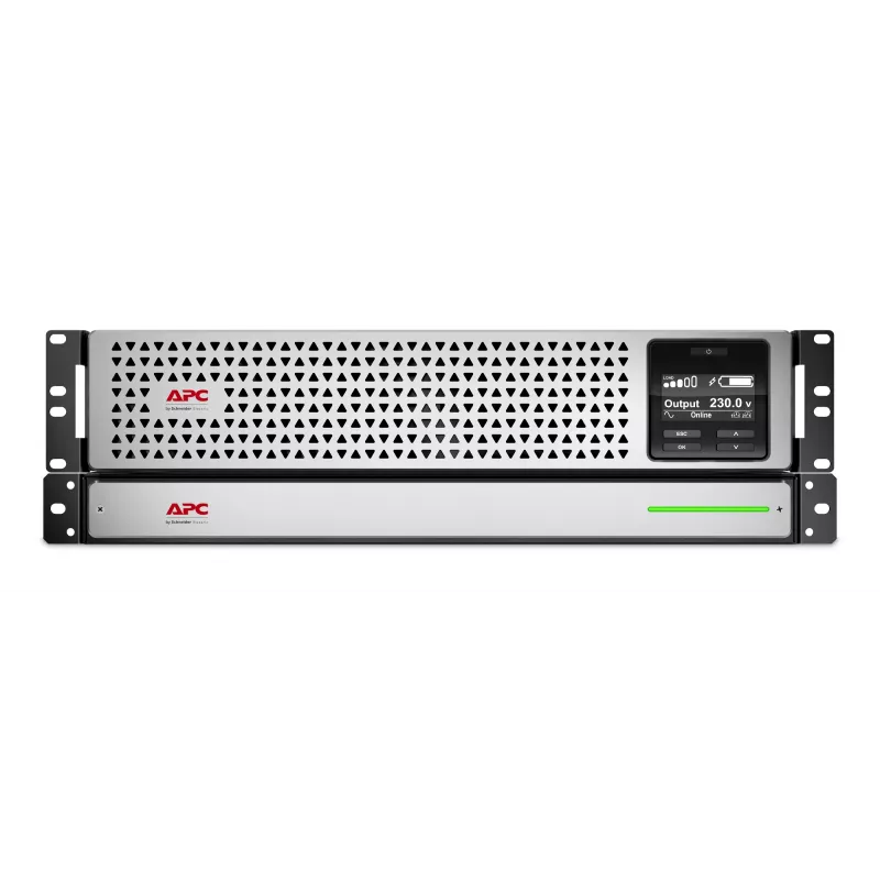 APC Smart-UPS On-Line, 1500VA, Rackmount 3U, 230V, 8x C13 IEC išvestys, SmartSlot, išplėstas veikimo laikas, su bėgių rinkiniu, su ličio jonų išorine baterija