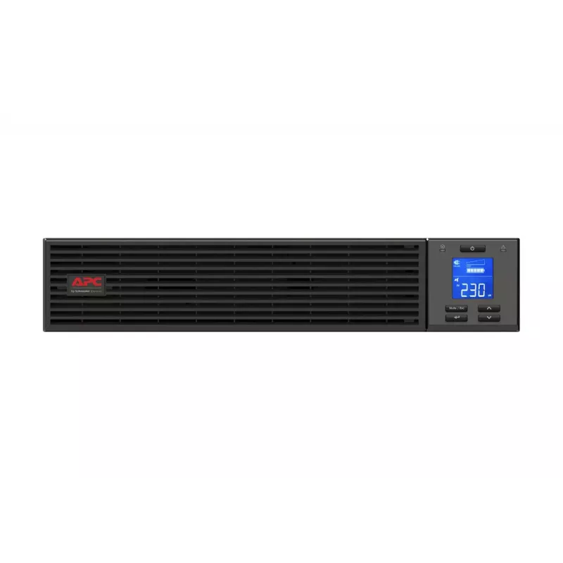 APC Easy UPS On-Line, 1000VA/800W, stovo montavimo 2U, 230V, 3x IEC C13 lizdai, išmanusis kortelės lizdas, LCD, be montavimo bėgelių rinkinio