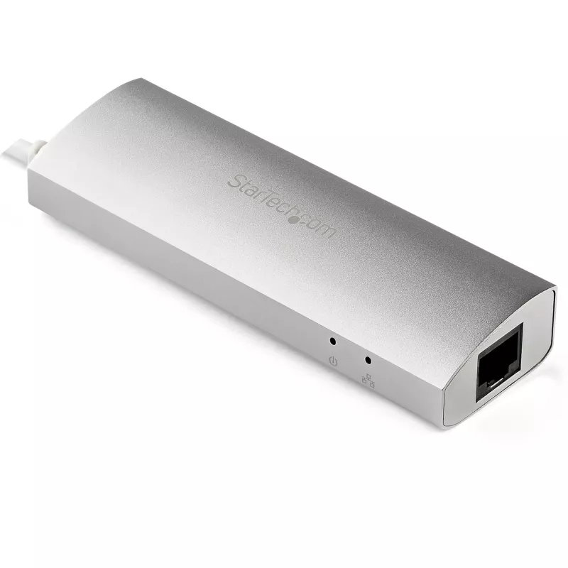 StarTech.com 3 prievadų nešiojamas USB 3.0 šakotuvas su Gigabit Ethernet – įmontuotas kabelis~3 prievadų nešiojamas USB 3.0 šakotuvas su Gigabit Ethernet – 5 Gbps – įmontuotas kabelis