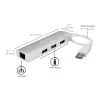 StarTech.com 3 prievadų nešiojamas USB 3.0 šakotuvas su Gigabit Ethernet – įmontuotas kabelis~3 prievadų nešiojamas USB 3.0 šakotuvas su Gigabit Ethernet – 5 Gbps – įmontuotas kabelis