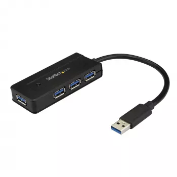StarTech.com 4 prievadų USB 3.0 šakotuvas (SuperSpeed 5Gbps) su greitu įkrovimu – nešiojamasis USB 3.1 Gen 1 Type-A nešiojamojo / stacionaraus kompiuterio šakotuvas – maitinamas per USB magistralę arba išoriniu maitinimo šaltiniu dideliam našumui – mini / kompaktiškas~4 prievadų USB 3.0 šakotuvas (SuperSpeed 5Gbps) su greitu įkrovimu – nešiojamasis USB 3.2 Gen1 Type-A nešiojamojo / stacionaraus…