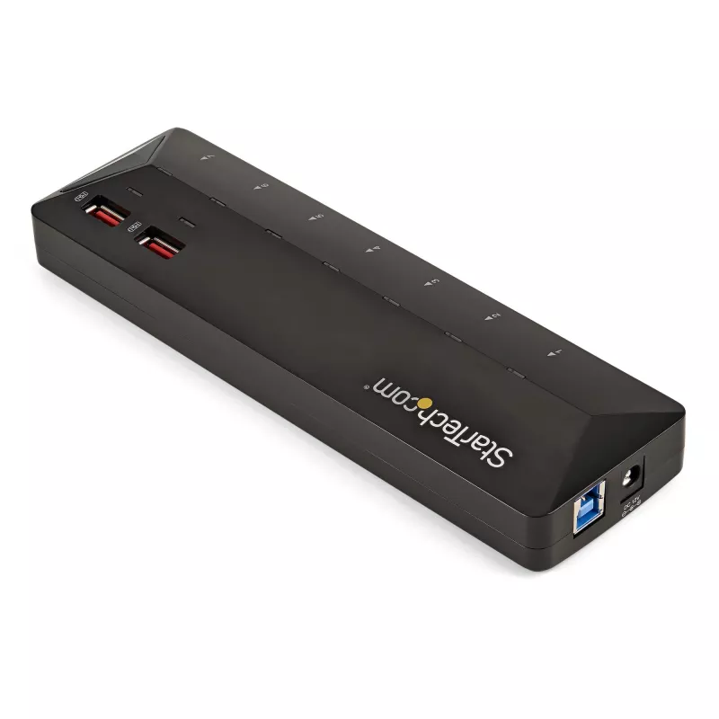 “StarTech.com” 7 prievadų USB 3.0 šakotuvas su specialiais įkrovimo prievadais – 2 x 2,4 A prievadai~7 prievadų USB 3.0 šakotuvas (5 Gb/s) su specialiais įkrovimo prievadais – 2 x 2,4 A prievadai
