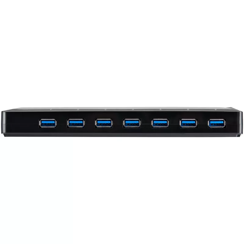 “StarTech.com” 7 prievadų USB 3.0 šakotuvas su specialiais įkrovimo prievadais – 2 x 2,4 A prievadai~7 prievadų USB 3.0 šakotuvas (5 Gb/s) su specialiais įkrovimo prievadais – 2 x 2,4 A prievadai
