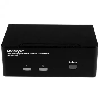 StarTech.com 2 prievadų DisplayPort dviejų monitorių KVM jungiklis – 4K 60Hz