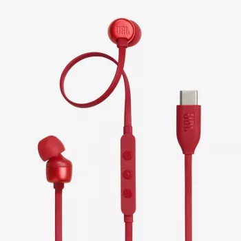 JBL Tune 310C ausinės laidinės į ausis skambučiams/muzikai USB Type-C raudonos