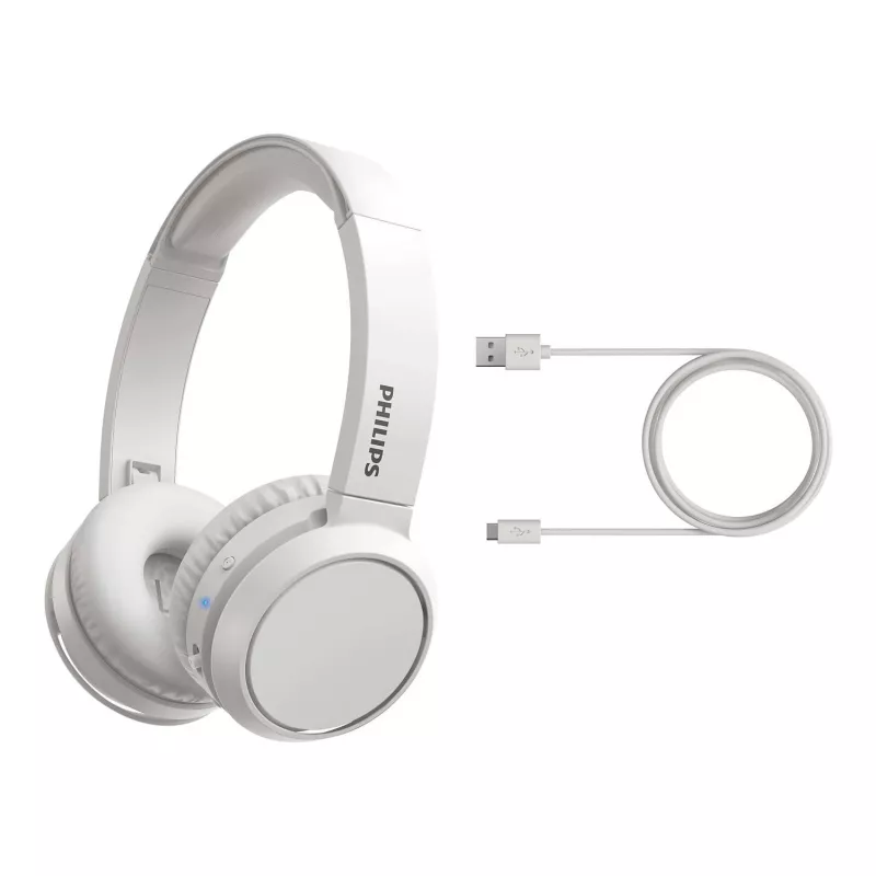 Philips 4000 serijos TAH4205WT/00 ausinės / laisvų rankų įranga Belaidės Ant galvos Skambučiai / Muzika USB Type-C Bluetooth Balta