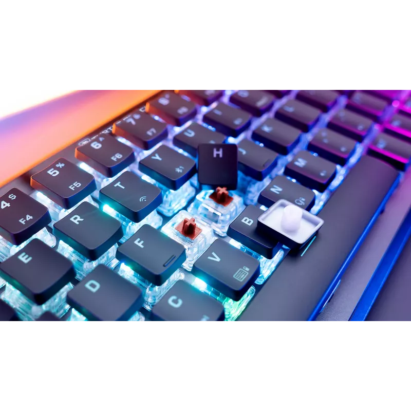 Turtle Beach Vulcan II Mini Air klaviatūra, skirta žaidimams, RF belaidė + Bluetooth, QWERTZ, vokiška, juoda