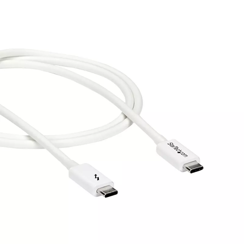 StarTech.com Thunderbolt 3 laidas - 20 Gbps - 1 m - baltas - suderinamas su Thunderbolt, USB ir DisplayPort