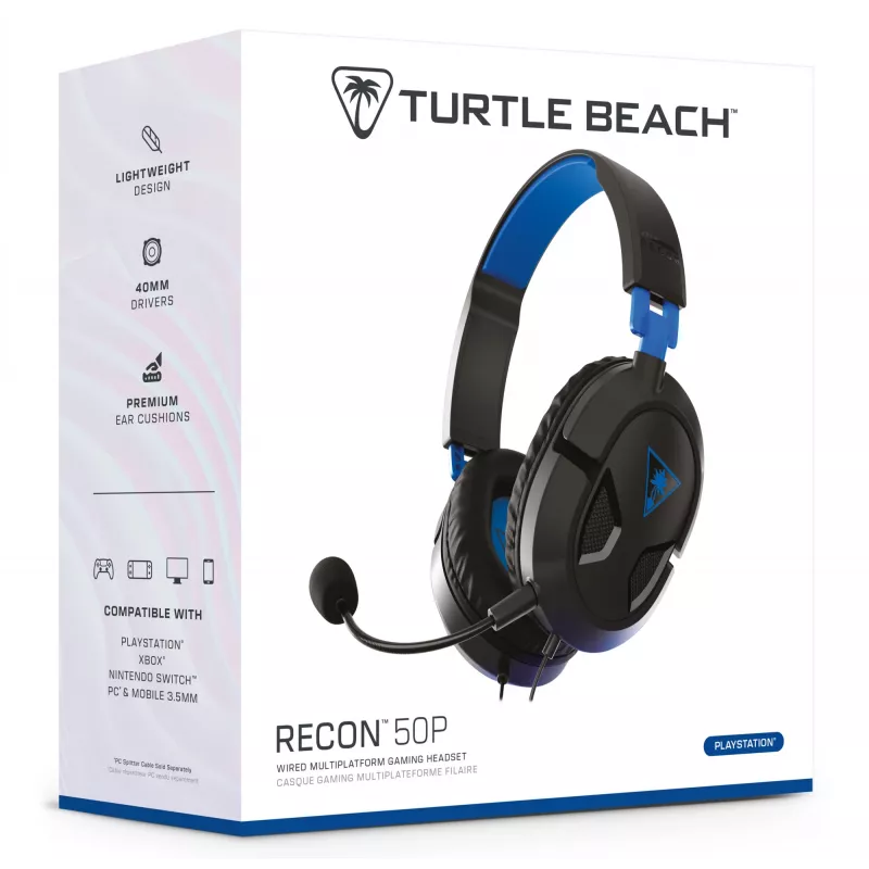 Turtle Beach Recon 50P ausinės laidinės žaidimų ausinės - PS5, PS4, Xbox Series X arba S, Xbox One ir PC