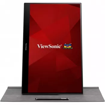 Viewsonic TD1655 kompiuterio monitorius 39,6 cm (15,6 col.) 1920 x 1080 pikselių Full HD LED jutiklinis ekranas, kelių naudotojų, juodas, sidabrinis