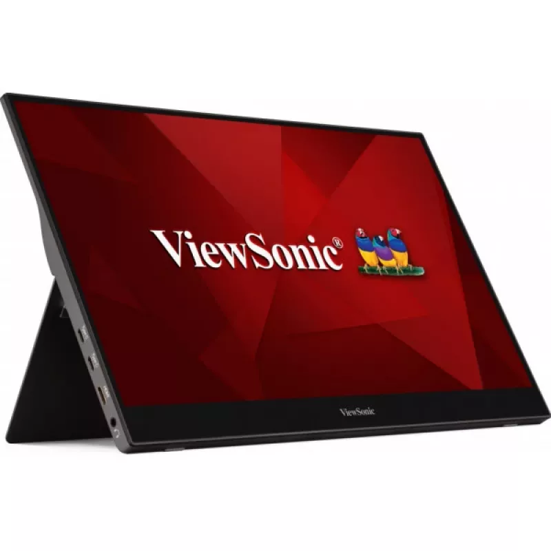 Viewsonic TD1655 kompiuterio monitorius 39,6 cm (15,6 col.) 1920 x 1080 pikselių Full HD LED jutiklinis ekranas, kelių naudotojų, juodas, sidabrinis