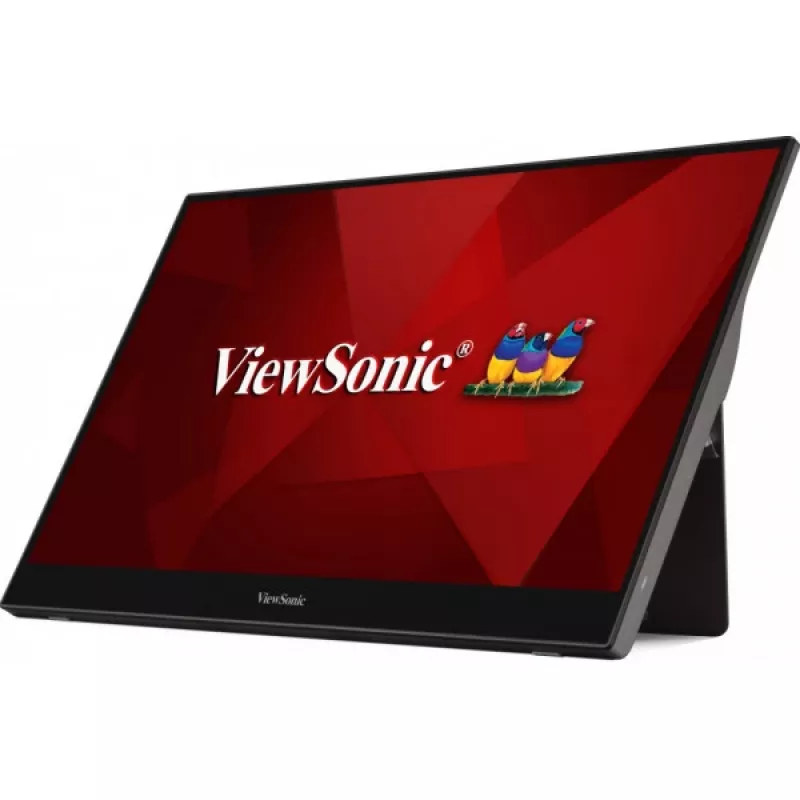 Viewsonic TD1655 kompiuterio monitorius 39,6 cm (15,6 col.) 1920 x 1080 pikselių Full HD LED jutiklinis ekranas, kelių naudotojų, juodas, sidabrinis
