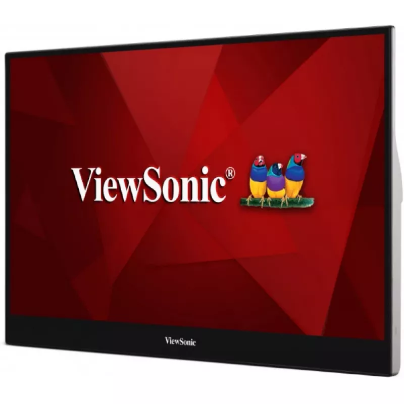Viewsonic TD1655 kompiuterio monitorius 39,6 cm (15,6 col.) 1920 x 1080 pikselių Full HD LED jutiklinis ekranas, kelių naudotojų, juodas, sidabrinis
