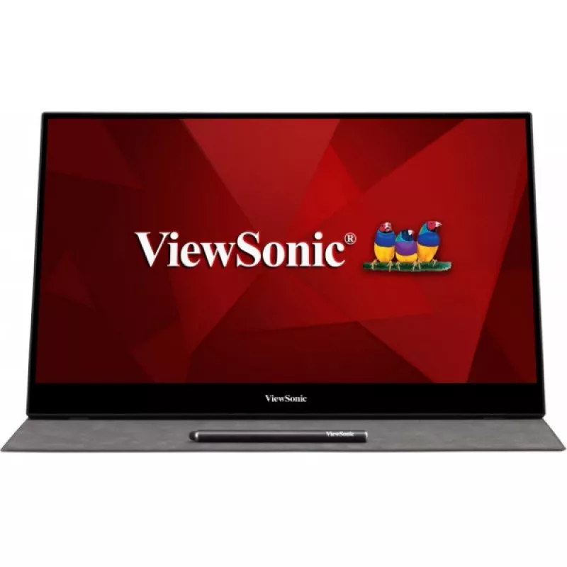 Viewsonic TD1655 kompiuterio monitorius 39,6 cm (15,6 col.) 1920 x 1080 pikselių Full HD LED jutiklinis ekranas, kelių naudotojų, juodas, sidabrinis