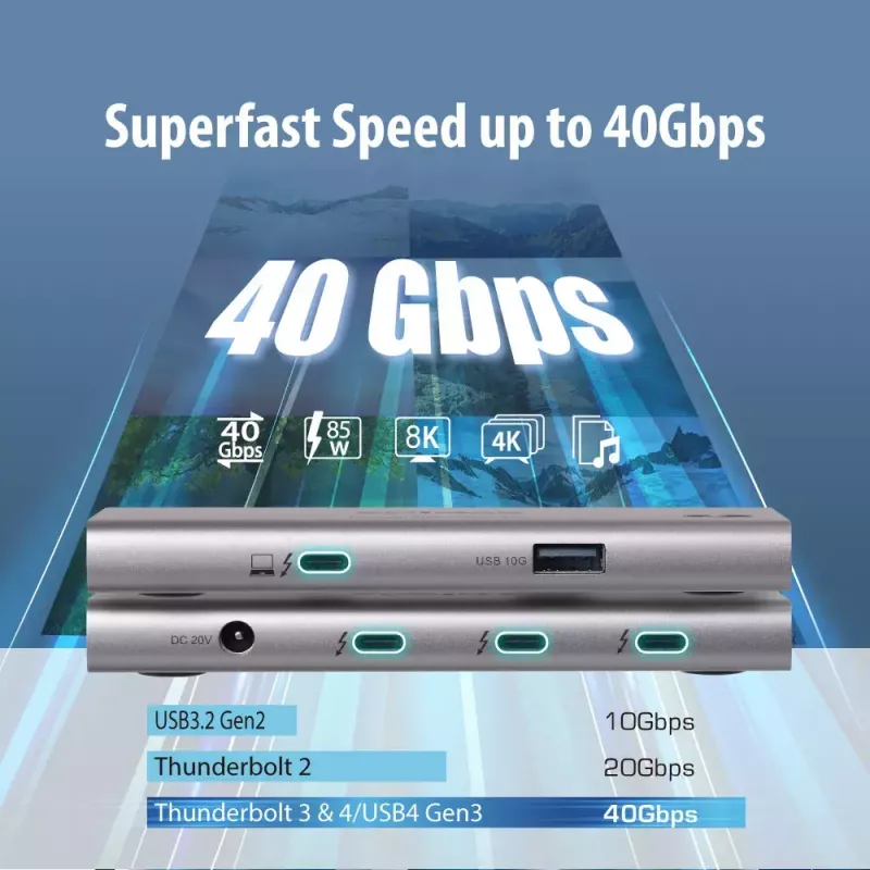 Edimax TD-405BP nešiojamojo kompiuterio dokas / prievadų replikatorius laidinis Thunderbolt 4 60W