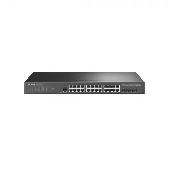 TP-Link JetStream TL-SG3428X-UPS tinklo jungiklis Valdomas L2+/L3 Gigabit Ethernet (10/100/1000) 1U Juoda