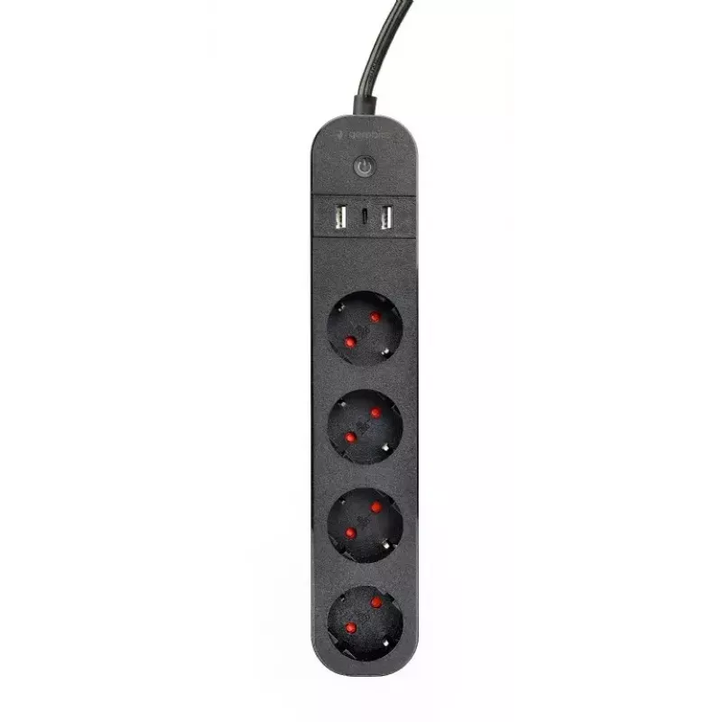 Maitinimo lizdų blokas Gembird TSL-PS-S4U-01 Smart 4 kintamosios srovės lizdai