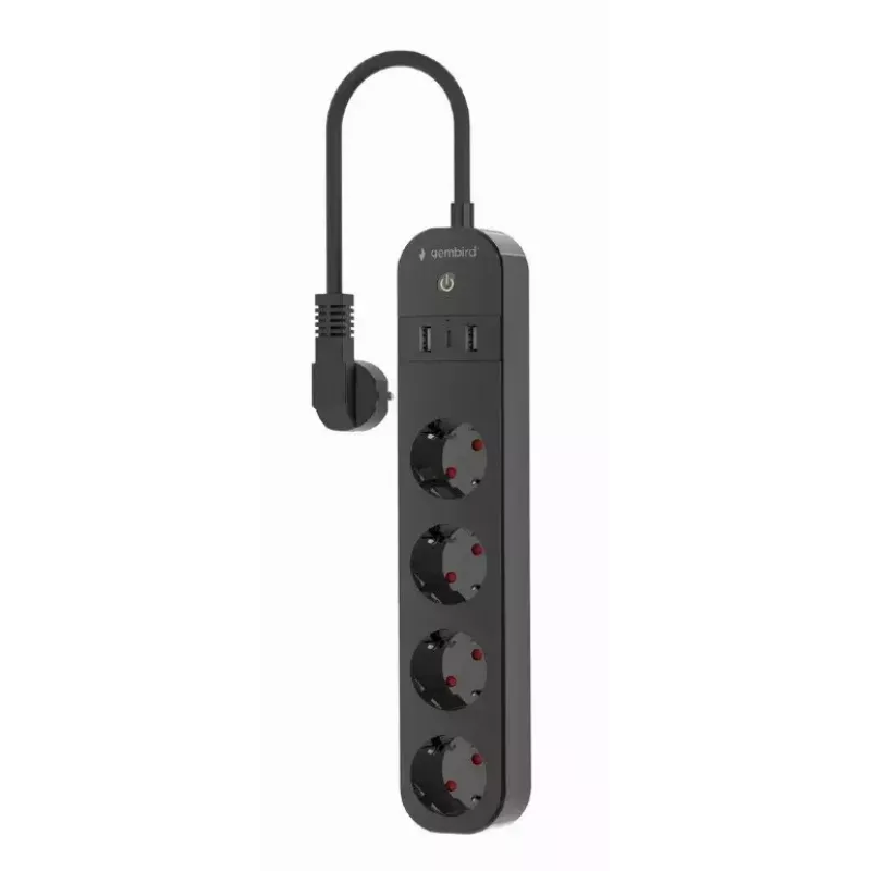 Maitinimo lizdų blokas Gembird TSL-PS-S4U-01 Smart 4 kintamosios srovės lizdai