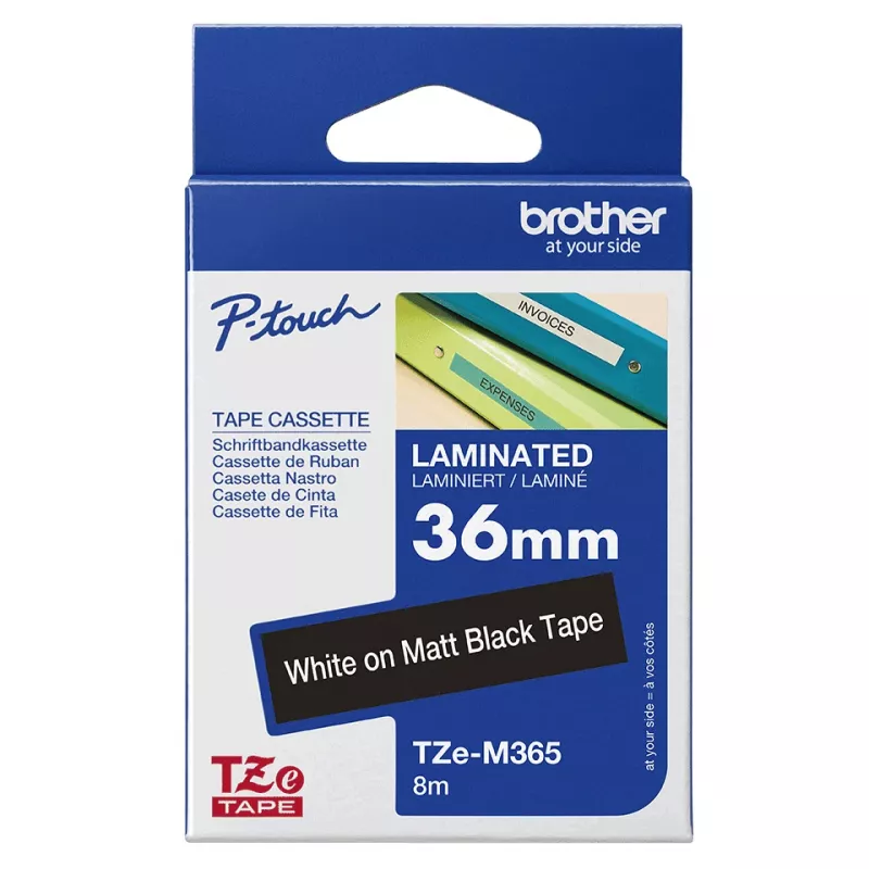 Brother TZE-M365 juostos etikečių gamybai Balta ant juodo