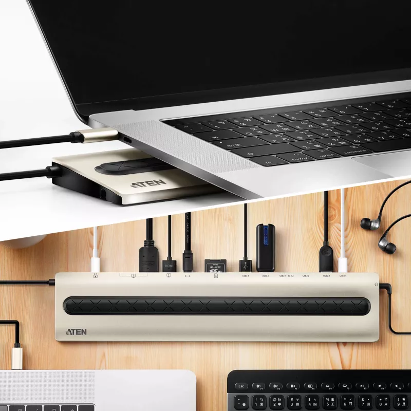 ATEN USB-C Multiport Dock su maitinimo perdavimu
