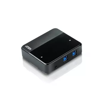 ATEN 2 prievadų USB 3.0 periferinių įrenginių bendrinimo įrenginys, 5 Gbit/s, „Micro-USB Type-B“, juodas, plastikinis, 0 – 40 °C, -20 – 60 °C