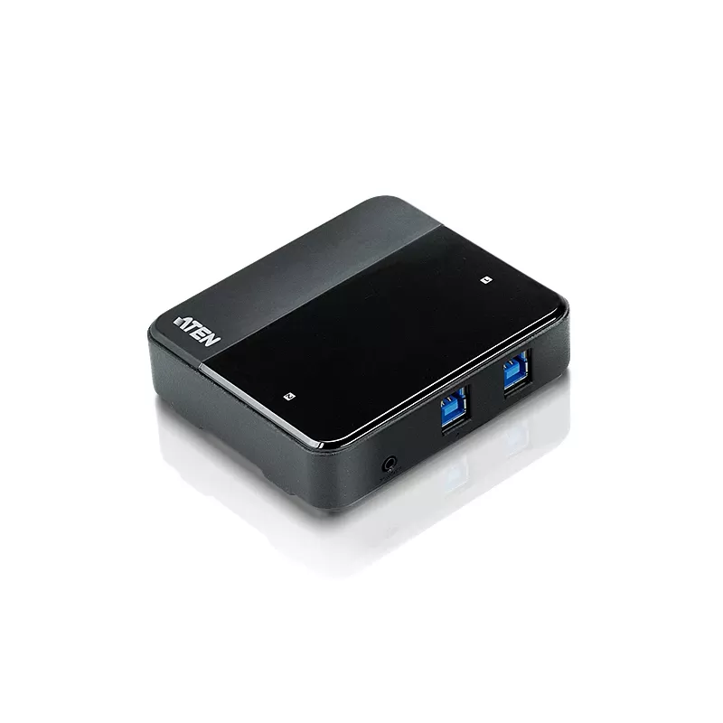 ATEN 2 prievadų USB 3.0 periferinių įrenginių bendrinimo įrenginys, 5 Gbit/s, „Micro-USB Type-B“, juodas, plastikinis, 0 – 40 °C, -20 – 60 °C