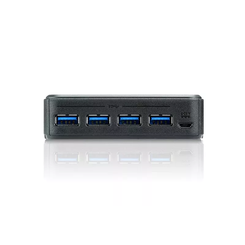 ATEN 2 prievadų USB 3.0 periferinių įrenginių bendrinimo įrenginys, 5 Gbit/s, „Micro-USB Type-B“, juodas, plastikinis, 0 – 40 °C, -20 – 60 °C