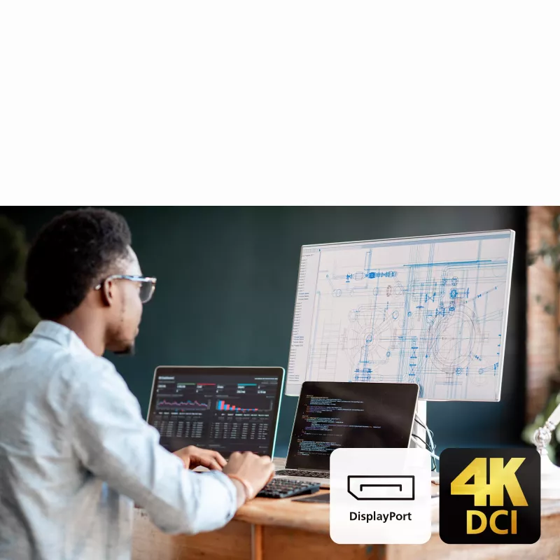 ATEN 2 prievadų 4K DisplayPort USB-C KVM dokas-perjungiklis su maitinimo perdavimu